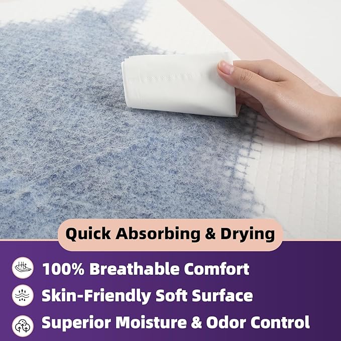 MKISS Bed Pads Disposable [50 Count] Adult Incontinence Underpads 30" x 36" Heavy Duty Absorbent Pee Pad, XL Chucks Leakproof, Extra Large Puppy Training Pad, Waterproof Baby Changing Pad