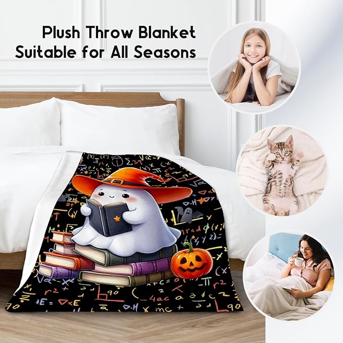 Girls Blankets - Kids Blanket Gifts for Toddler Teen - 30x40 Inch Cute Halloween Pumpkin Throw - Cozy Soft Fleece Reading Blanket for Couch Office Bedroom