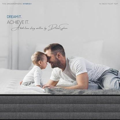 DreamSphere 14-inch Twin Hybrid Mattress, Medium Firm Gel Memory Foam Mattress, CertiPUR-US Certified, Mattress in a Box, Twin Size Mattress