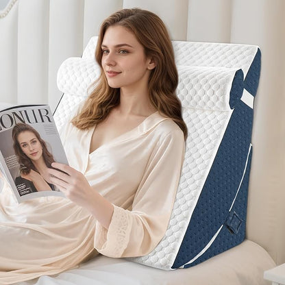 Bed Wedge Pillow for Sleeping, Adjustable Wedge Pillow Set for After Surgery, Elevated Triangle Pillow for Acid Reflux and Back Pain Relief, Post Surgery, Sleep Apnea, Back Suppor