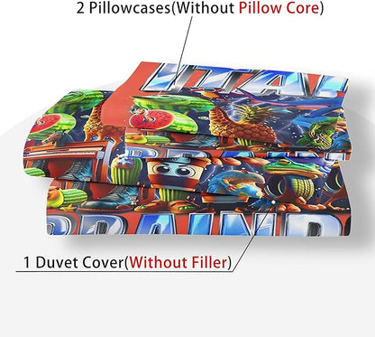 Italian Brainrot Bedding Duvet Cover Set,Funny Fusion AnimalsTwin Full Queen King Comforter Cover Bedding Set for Kids Boys Bed Decor Gifts ﻿ (Color 2,Full (80" x 90"))