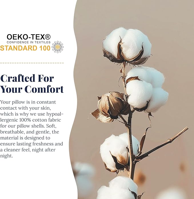 White Goose Down Pillow - Luxury Hotel Bed Pillow with Natural 900+ Fill Power, Goose Feather Pillow for Sleeping, 600 Thread Count Cotton Shell, Standard Size- Medium, 1 Pack