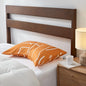 Sidney Sleep Curved Pillow Covers - Full Length Zipper Closure - Premium Soft Brushed Microfiber - 20 x 30 Inches - for Curved Side Sleeping Pillows (Queen, Orange/White)
