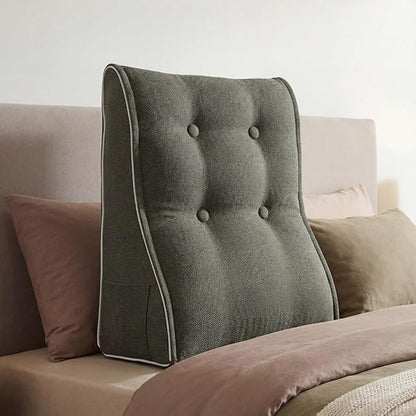 Daneey Reading Pillows for Sitting in Bed Adult Back Pillow, Back Support Pillow for Sofa, Foam Wedge Pillow for Neck, Lumbar, Back, Gray, 20 * 9 * 22IN