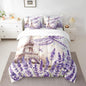 Feelyou Eiffel Tower Twin Size Comforter Set with Sheets Paris 7 Piece Bedding Set for Kids Girls Teens Toddler Purple Dragonfly Bed in a Bag Romantic Art Bed Set