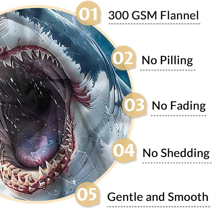 Boys Blanket Gifts - Shark Blankets for Kids Teens - 50 x 60 Inches Cozy Plush Throw Decor Stuff for Sofa, Couch