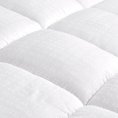 SLEEP ZONE Twin XL Cotton Mattress Pad for College Dorm, Machine Washable Mattress Protector Cover, Soft Cotton Top Cooling Mattress Topper Fits 8-21 inch Deep Pocket, Twin XL