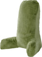 Home Soft Things Fox Faux Fur Bedrest Reading Pillow with DIY Filling, Need Assembly, Backrest Armrest Pillow Chair Back Support for Sitting up in Bed, Green Moss, 28" x 30" x 17"