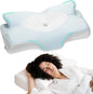 Elviros Cervical Memory Foam Pillows for Neck and Shoulder Pain, Neck Pillow for Sleeping, Side Sleeper Pillows for Adults, Ergonomic Orthopedic Sleeping for Back and Stomach Sleepers (Medium Firm)
