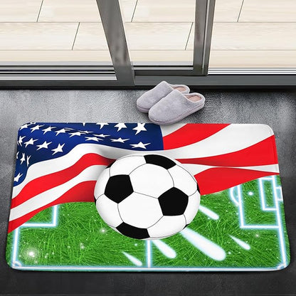 Soccer Rugs for Boys Bedroom - Sports Rug for Boys Bedroom Decor Football Carpet, Football Room Decor for Teens Kids Carpet, Soccer Field Carpet for Playroom Living Room, 2x3 Feet