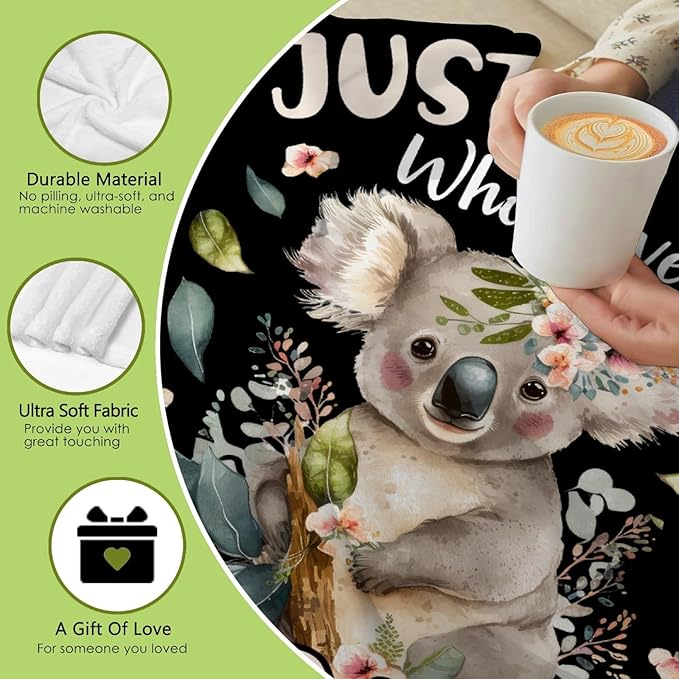 Koala Blanket for Girls Just A Girl Who Loves Koala Gifts for Women Soft Comfortable Throw Blanket for Bedding Sofa Chairs Camping 90x0inches