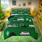 Erosebridal Boys Train Queen Comforter Set Cartoon Car Toddler Bedding, Traffic Transportation Track Bedding Comforter Sets Vintage Steam Engine Railway Decor Quilt Set Room 3Pcs, Green White Black