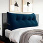 Headboard Pillow 3 in 1 Large Bed Wedge Reading Pillow, Large Couch Daybed Pillows or Positioning Support Backrest Back Cushion for Sitting in Bed Velvet Full Deep Blue