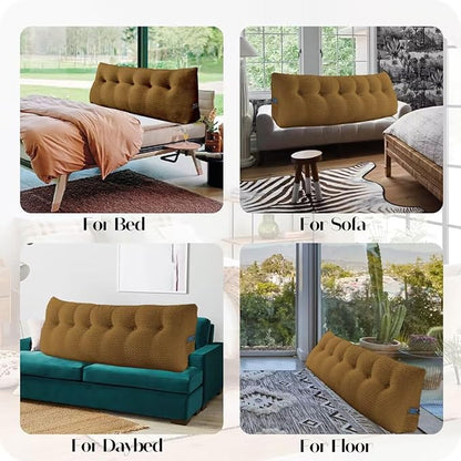Large Bolster Triangular Headboard Wedge Backrest Positioning Support Bed Rest Reading Pillows Headboard Wedge Pillows for Day Bed with Removable Cover