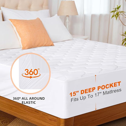 HYLEORY Heated Mattress Pad Cal King Size Dual Control, Fast Heating Bed Warmer, Electric Mattress Pad Cover with Deep Pocket 9 Heat Settings, 10 H Auto Shut Off, Machine Washable, White 72"*84"