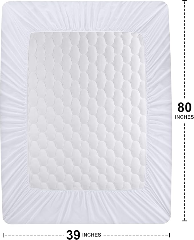 Utopia Bedding Waterproof Mattress Protector, Twin XL Mattress Pad, Noiseless Quilted Fitted Cover with Deep Pocket Stretches up to 16 Inches (White)