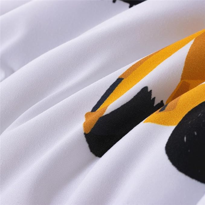 NTBED 5 Pieces Construction Truck Full Comforter Set for Boys Kids Building Vehicles Excavator Lightweight Microfiber Bedding Sets