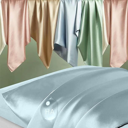 Mulberry Silk Pillowcase Standard Size Cooling Anti-Acne Hidden Zipper Navy Blue
