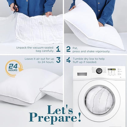 viewstar Bed Pillows King Size Set of 2, Hotel Quality, Down Alternative Big Pillow for Back, Stomach or Side Sleepers, Firm