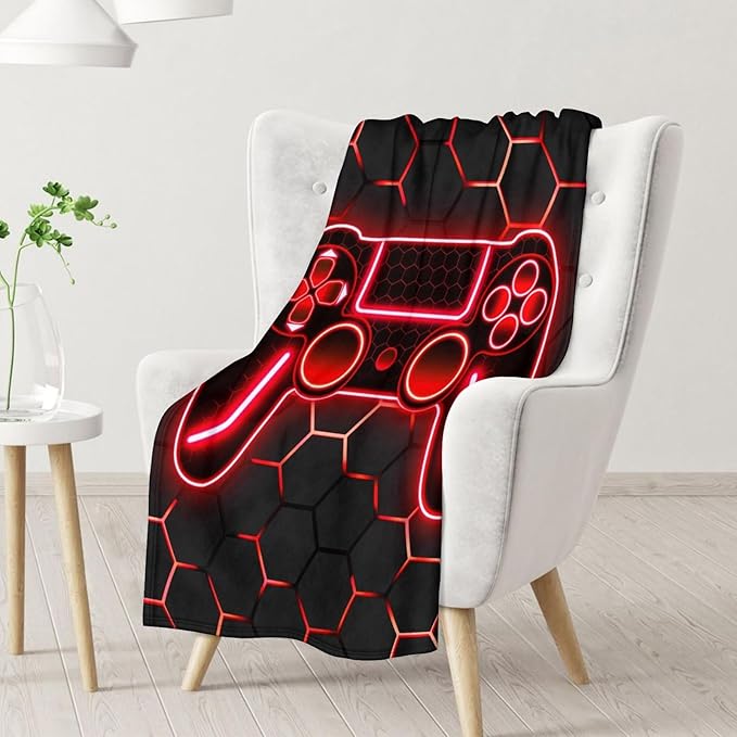 Boys Blanket for Gamer - Throw Blankets Gifts for Kids, Teens - 50" x 60" Cool Throws Stuff for Couch, Bed