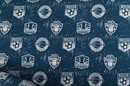 Beddy's Sports Theme Boys Durable Zipper Bedding for Kids, Bed in a Bag, Blue Sheets with Baseball, Football, Basketball, Soccer Comforter, Pillowcase & Pillow Sham, Easy to Make & Wash