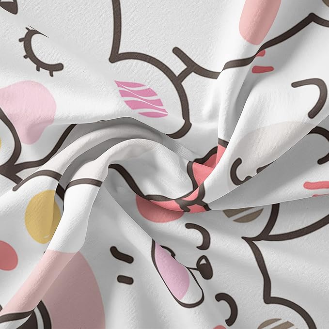 CVHOUSE Kawaii Panda Bedding Twin Size,Kawaii Cute Set for Girls Kids Teens,Cute Comforter Cover Soft,1 Duvet 2 Pillowcases 3 Piece,Girls Room Decor Twin 71'x87'