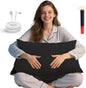Ali King Grounding Pillowcase, 5% Conductive Silver + 95% Soft Cotton Earth Grounding Pillow Cases with Grounding Cord for Improve Sleep (Black, King (20x36inches))