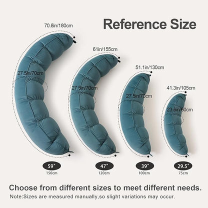 Peallow(Pat. Pend) – Long Round Body Pillow for Adults, Bolster Pillow for Sleeping, Soft and Supportive Pillow for Sleeping & Lumbar Support (Slate Blue,47")
