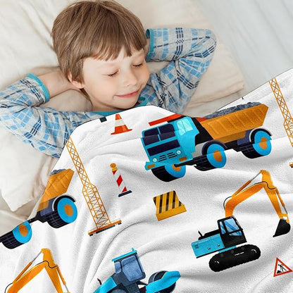 Construction Truck Blankets for Boys and Girls Cute Truck Blanket for Sofa Couch Bed Truck Blanket for Children Kids Boys Teens for Birthday Choice.