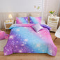 A Nice Night 6Pcs Gradient Glitter Bedding Set for Girls Twin Size, Colorful Rainbow Galaxy Comforter Set, Ultra Soft Bedding Sets, Purple