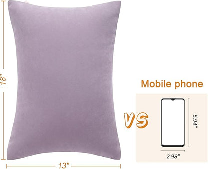 BEDSUM 2 Pack Pillows, 13"x18" Microfiber Pillow for Travel, Pets, Soft and Machine Washable Small Pillows for Neck, Wrist, and Knee Comfort, Lavender