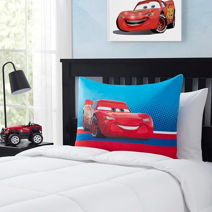 Northwest Disney Pixar Cars Bed Pillow - Cloud-Like Filled Bed Pillow for Sleeping with Removable Cover - 20" x 30" Full Size Pillow for Kids with Popular Characters