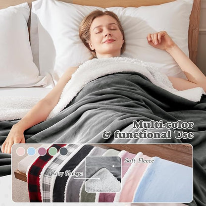 Cozy Heated Blanket Full Size - 5-Min Fast Warming Electric Bed Blanket with 6 Heat Settings & 4 Hours Auto-Off, Ideal Gift for Her, 72"x84", Slate Grey