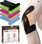 PreCut Kinesiology Tape for Knees, 24 PCS Waterproof KTQUICK Knee Tape for Knee Pain Relief Pre Cut, Original Cotton Athletic Knee Tape, Waterproof & Hypoallergenic Latex-Free for Sports (Black)