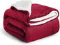 IR Imperial Rooms Sherpa Fleece Throw Blanket for Couch - Soft and Fuzzy Blanket for Winter - Reversible Thick and Warm Fluffy Throw Blankets for Bed, Sofa, Camping and Travel, Burgundy, 50x60 Inches