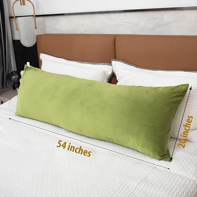 Body Pillow, Memory Foam Body Pillows for Adults Sleeping, Long Pillow for Bed, Big Large Firm Full Body Pillow for Side Sleeper, 20x54 Inch, Sage Green