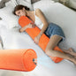 ONTYZZ Inflatable Long Body Pillow, Long Pillow for Bed, Oval Bolster Pillow for Good Sleeping and Back/Neck Support, 1pcs Orange