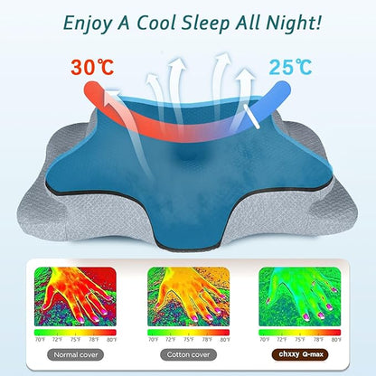 Cervical Neck Pillow for Pain Relief Sleeping, Contour Memory Foam Pillow, Ergonomic Side Sleeper Pillow for Adults, Orthopedic Neck Support Pillow for Back Stomach Sleepers-King Size