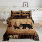 Feelyou Bear Comforter Set Toddler Size Farmhouse Wild Animal Comforter Retro Bear Family Bedding Set for Kids Boys Girls Brown Bear Paws Duvet Set Rustic Bedroom Decor Quilted Set 2Pcs