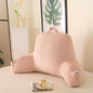 Reading Pillow for Sitting in Bed, Large Backrest Reading Pillow with Arm Rest,Back-Rest Support Cushion for Sit Up on Couch, Sofa, and Floor(Shell Pink Faux Fur, Standard(17"))