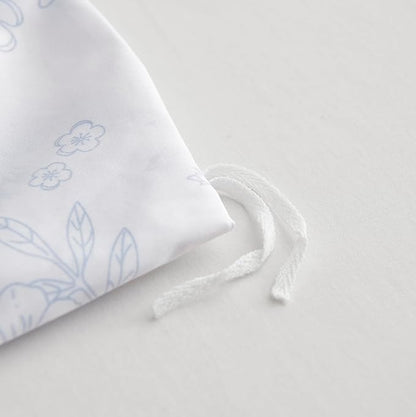 Blue White Floral Duvet Cover Queen Size Romantic Flower Bedding Set Kids Boys Girls Women 3Pcs Hand Drawn Style Botanical Spring Aesthetic Leaves Reversible Comforter Cover with 2 Pillowcases