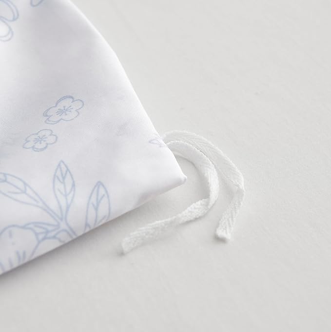 Blue White Floral Duvet Cover King Size Romantic Flower Bedding Set Kids Boys Girls Women 3Pcs Hand Drawn Style Botanical Spring Aesthetic Leaves Reversible Comforter Cover with 2 Pillowcases