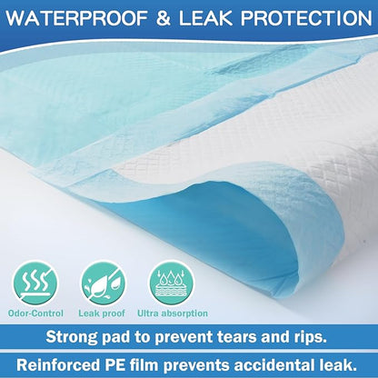 Bed Pads Disposable 30" x 36" [100 Count] Adult Incontinence Underpads, Heavy Duty Absorbent Pee Pad, XL Chucks Leakproof, Extra Large Puppy Training Pad, Waterproof Baby Changing Pad