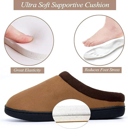 Memory Foam Mens Slippers Slip-On Comfy House Slippers for Men Indoor Outdoor Non-Slip Warm Winter Men’s Bedroom Slippers Size