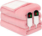 Premium Heated Blanket King 90"×100",Ultra Cosy Soft Electric Blanket with 8 Heating Levels,Dual Control Plush Fast Heating Faux Rabbit Fur for Bed - Auto Shut Off,Machine Washable(Pink)