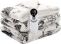 LUXIAN Electric Heated Blanket Throw Size50 x60 - Flannel & Sherpa Fabric Dual-Sided, 6 Heat Settings & 1-3 Hours Auto Off, Machine Washable, Christmas Santa Forest,Black and White