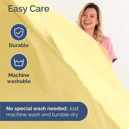 Queen 6 Piece Sheet Set - Comfy Breathable & Cooling - Ultra Soft Hotel Luxury Bedding Set w/ 8-16 Inch Deep Pockets - 1 Flat & 1 Fitted Sheet & 4 Pillowcases - Cozy, Wrinkle Free & Easy Care - Yellow