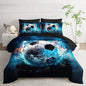 Kids Football Comforter Set,Bed in a Bag Queen Size 7 Pieces,Sports Themed Bed Set for Boys Teens,7Pcs Bedding Set with Comforter,Fitted Sheet,Flat Sheet,Pillowcases.