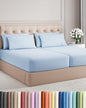 Split King 7 Piece Sheet Set - Comfy Breathable & Cooling - Soft Hotel Luxury Bedding Set with 8-16 Inch Deep Pockets - 1 Flat & 2 Fitted Sheet & 4 Pillowcases - Wrinkle Free & Easy Care - Sky Blue