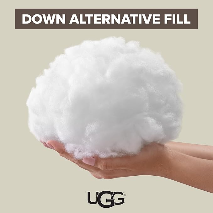 UGG Cooling Pillow Standard Size Pillow Hotel Style for Stomach, Back or Side Sleepers, Washable Cover Down Alternative for King Beds, 20-inch x 36-inch, White